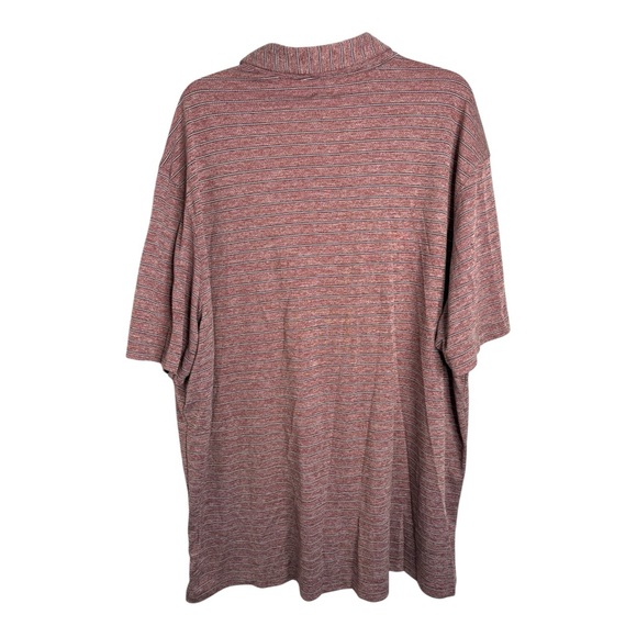 Duluth Trading‎ men’s 2XL relaxed fit polo shirt burgundy striped top - Picture 6 of 9